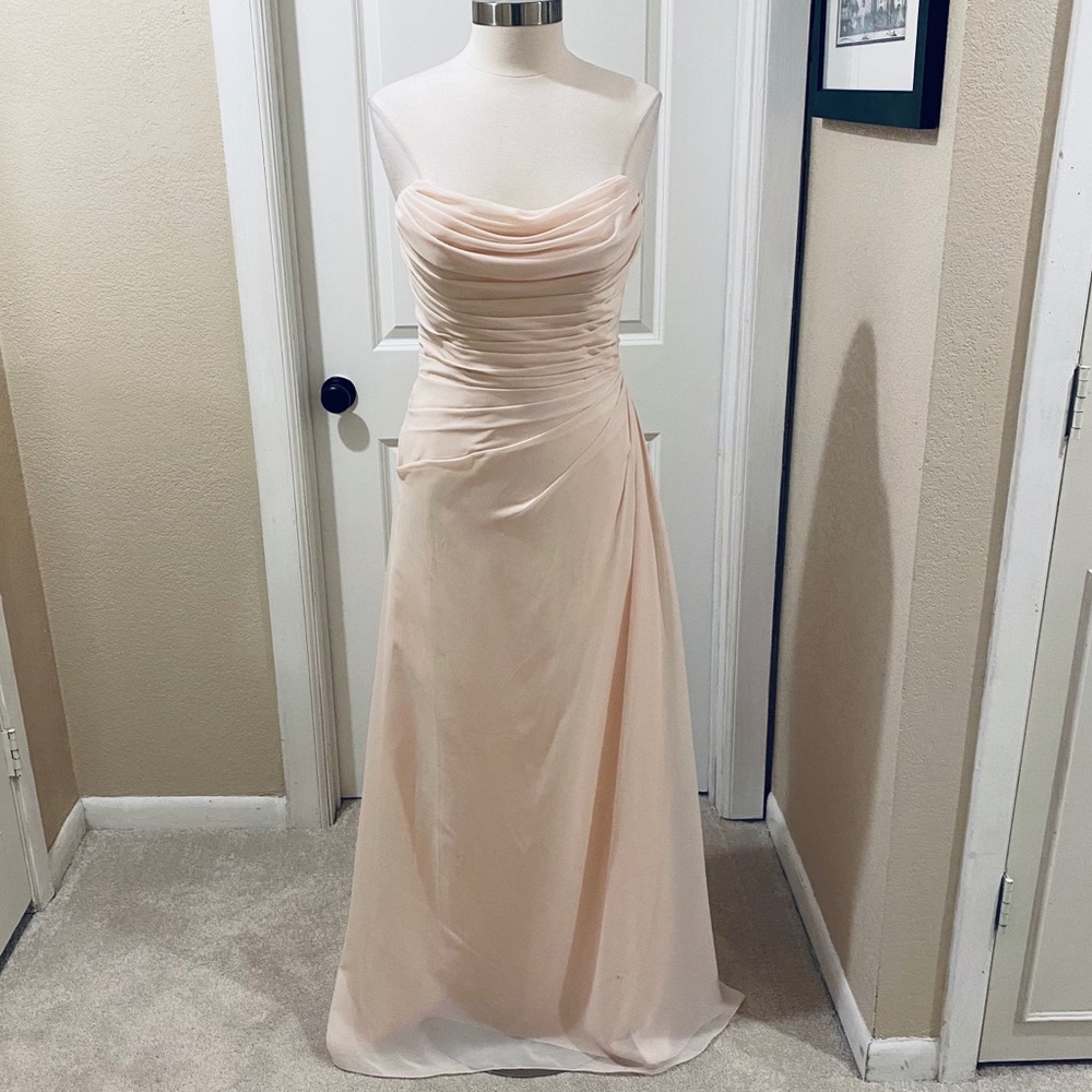 WToo Ballet Pink Strapless Bridesmaid Dress
